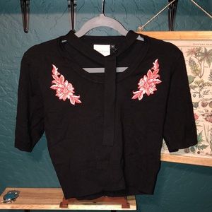 Unique vintage black crop top